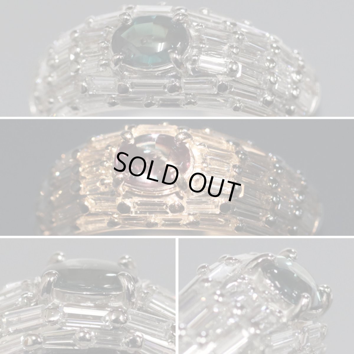 画像5: Pt900アレキサンドライトダイヤモンドリング A0.43 D1.31 8.8g #11 (5)