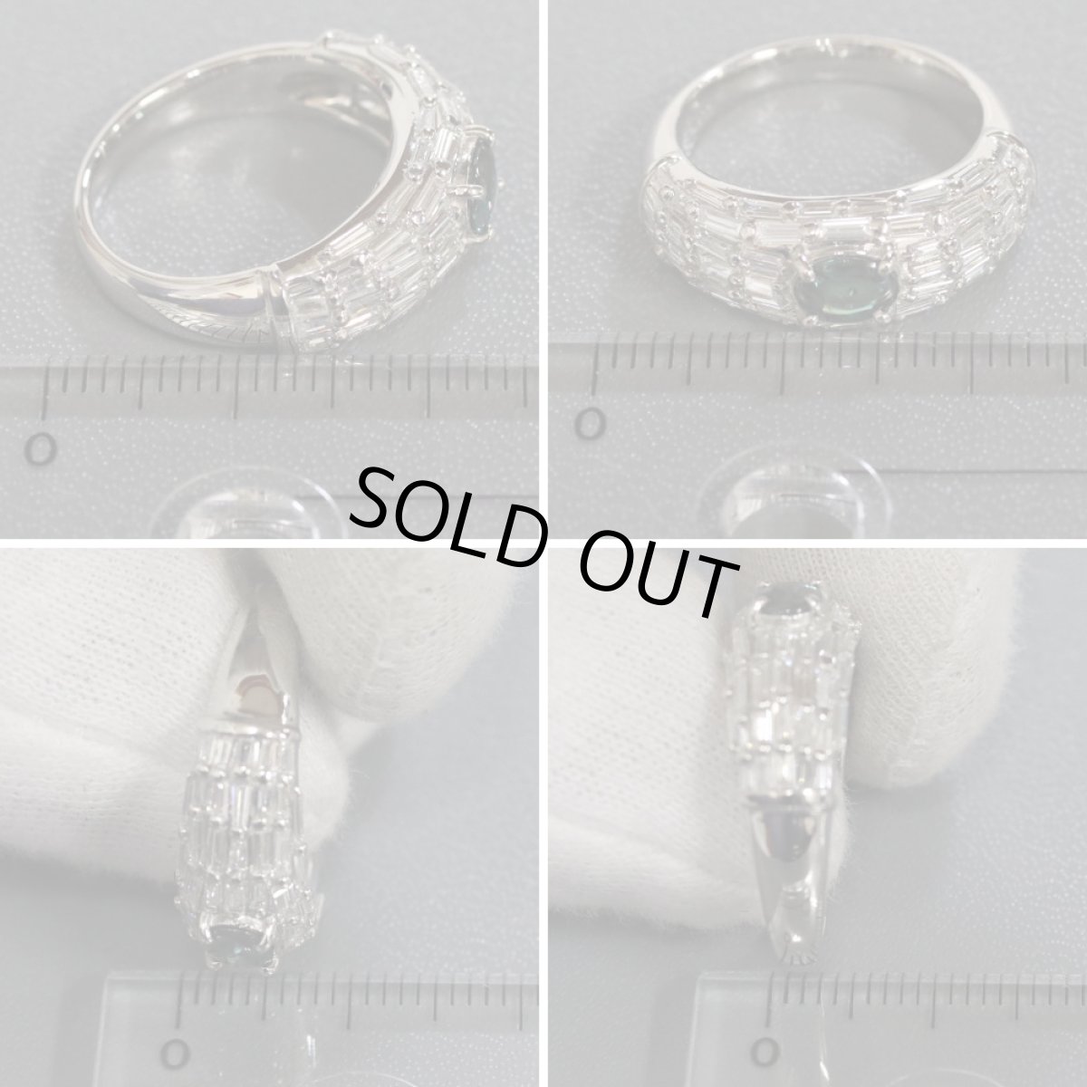 画像9: Pt900アレキサンドライトダイヤモンドリング A0.43 D1.31 8.8g #11 (9)