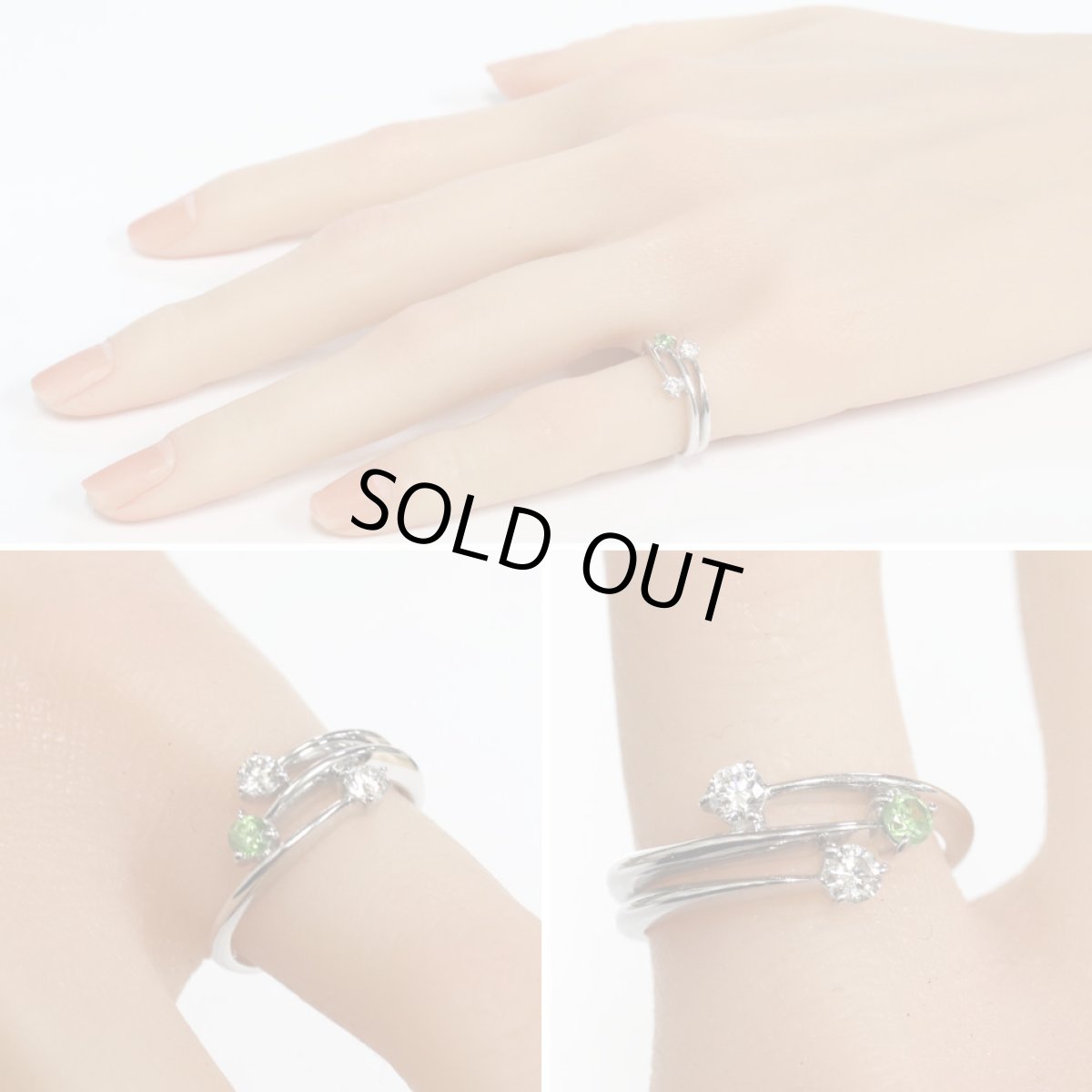 画像9: K18WGデマントイドガーネットダイヤモンドリング G0.10 D0.20 3.4g #9 (9)