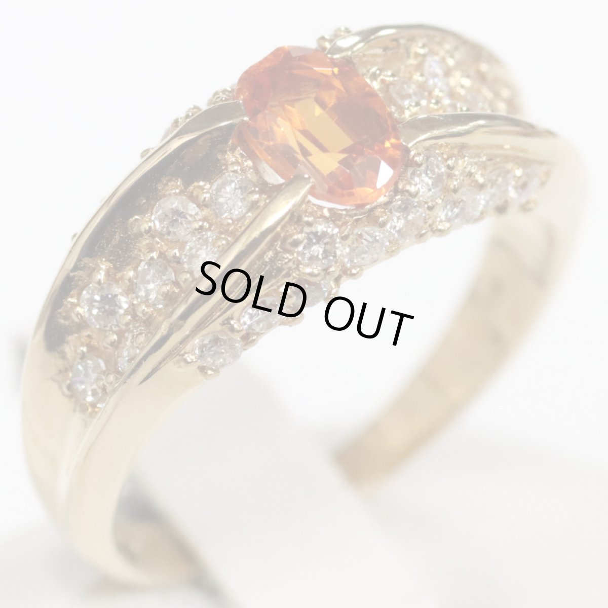 画像3: K18スペサタイトガーネットダイヤモンドリング G0.48 4.8g #12 (3)