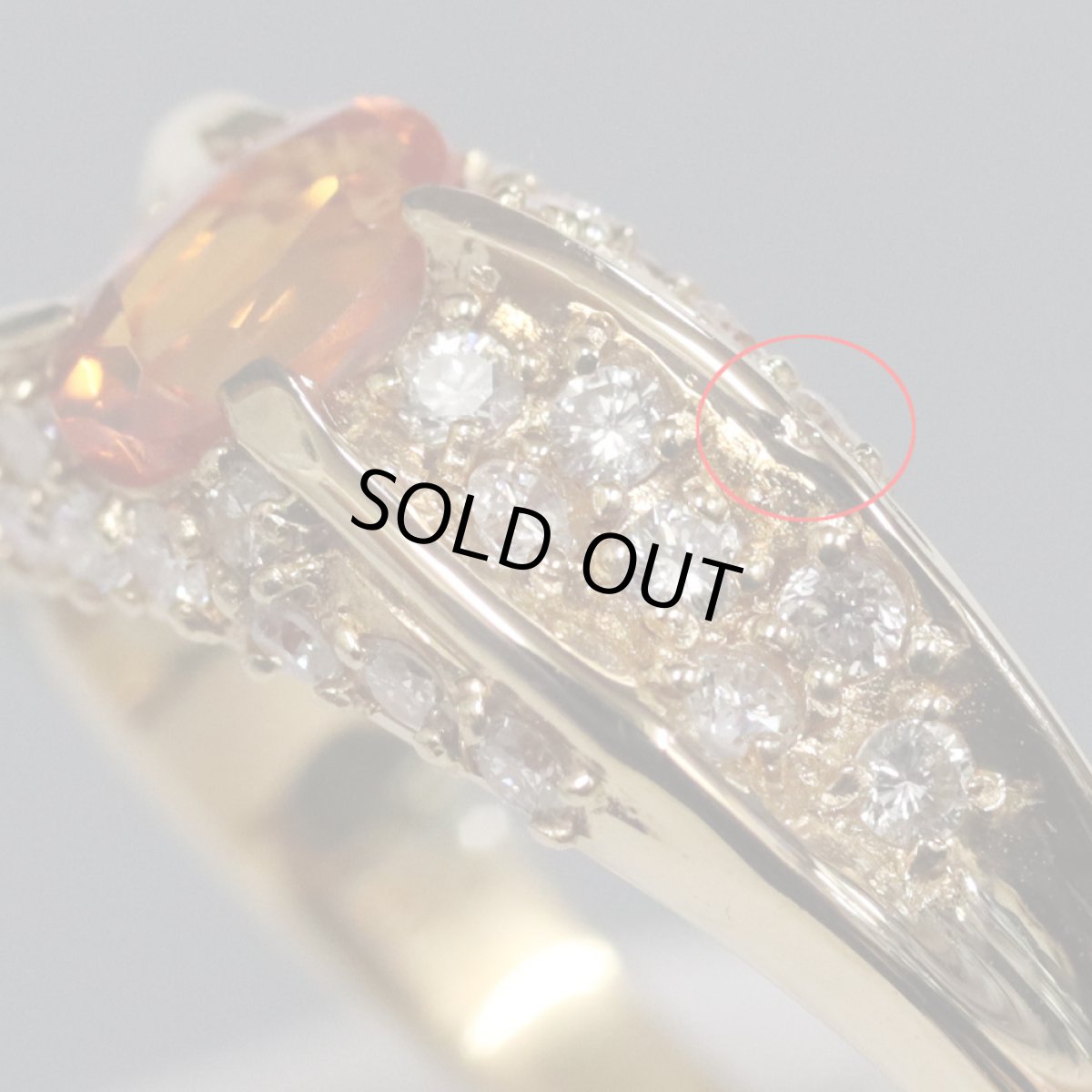 画像4: K18スペサタイトガーネットダイヤモンドリング G0.48 4.8g #12 (4)