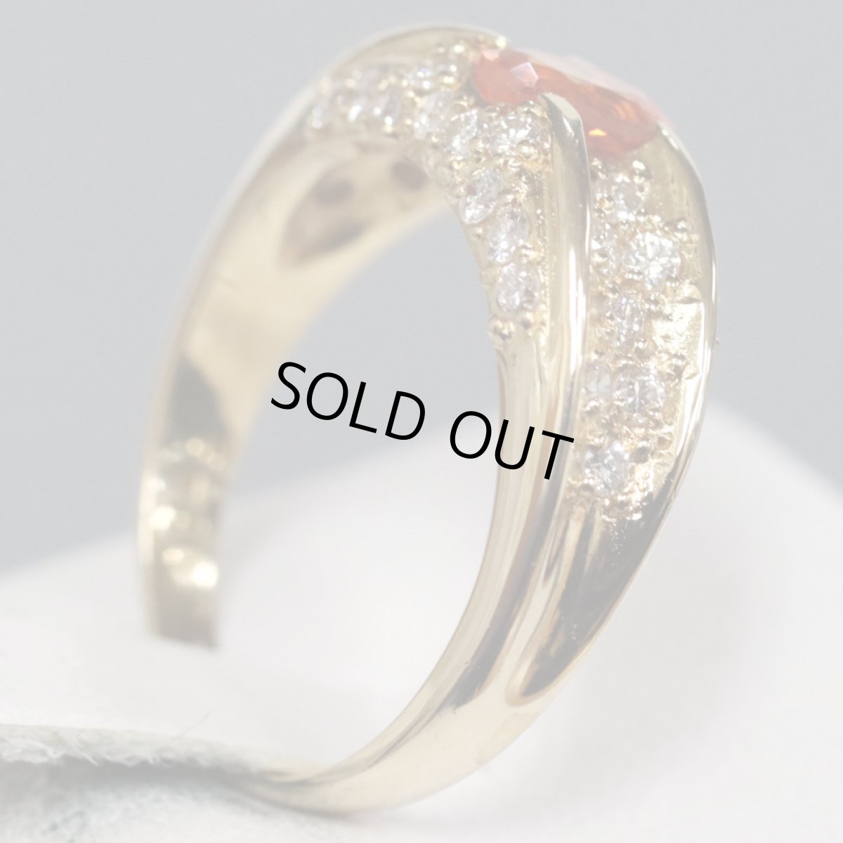 画像5: K18スペサタイトガーネットダイヤモンドリング G0.48 4.8g #12 (5)