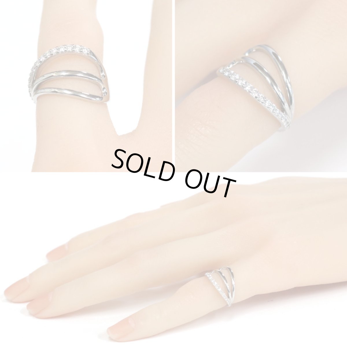 画像10: K18WGダイヤモンドリング D0.20 3.6g #4 (10)