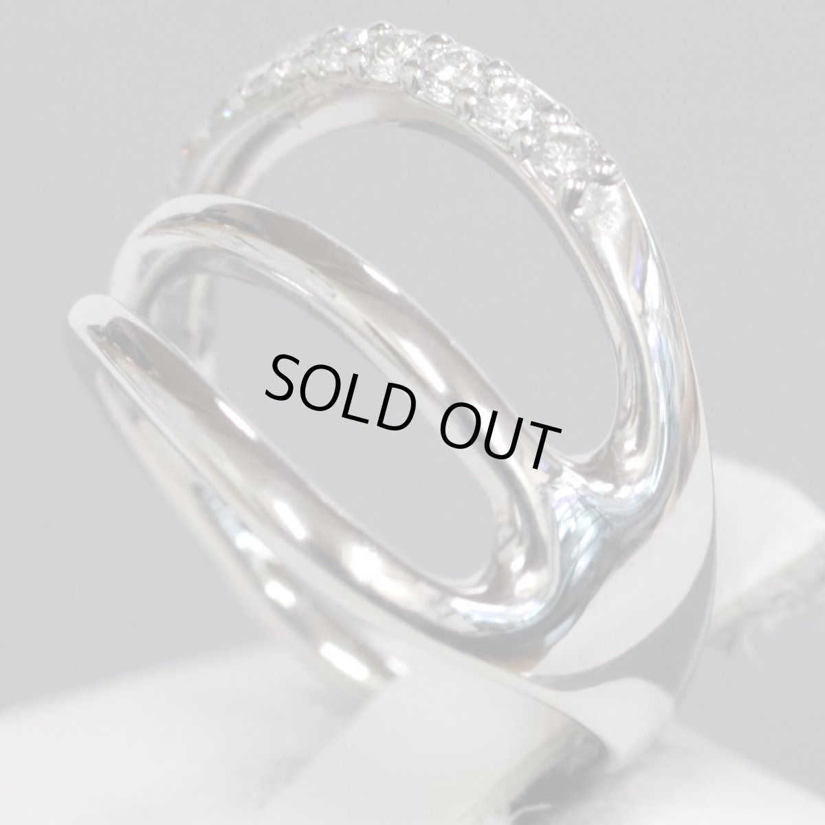 画像2: K18WGダイヤモンドリング D0.20 3.6g #4 (2)