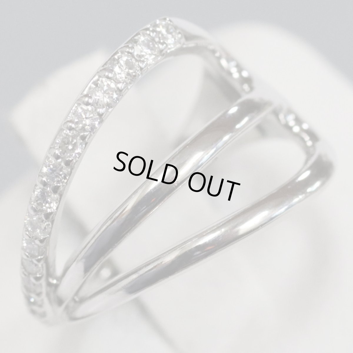 画像4: K18WGダイヤモンドリング D0.20 3.6g #4 (4)