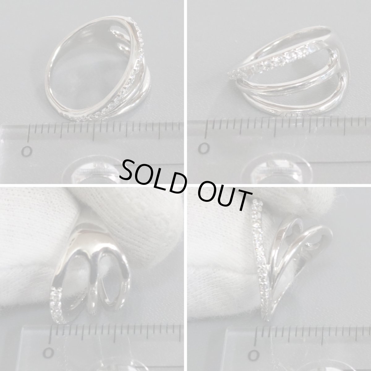 画像9: K18WGダイヤモンドリング D0.20 3.6g #4 (9)