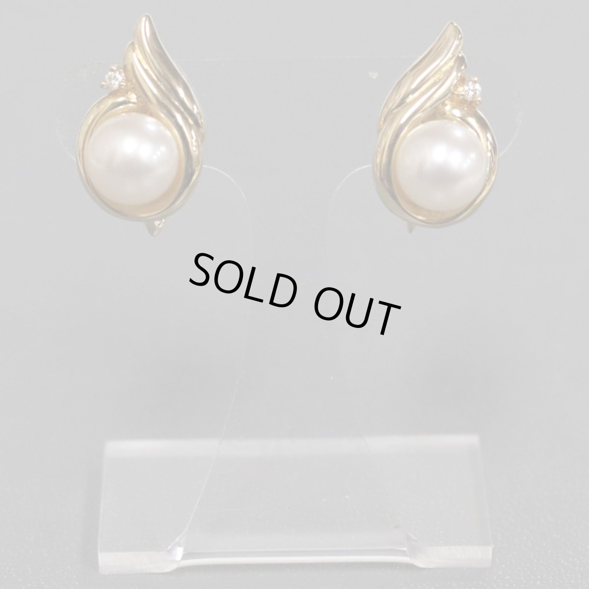 画像2: タサキ K18パールダイヤモンドイヤリング D0.01×2 4.9g (2)