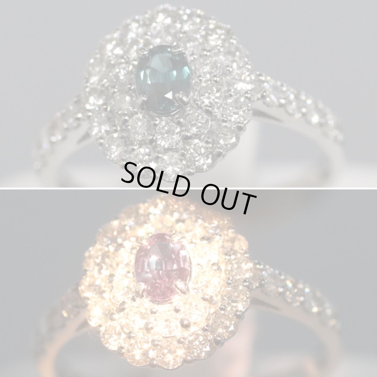 画像5: Pt950アレキサンドライトダイヤモンドリング A0.204 D0.73 3.9g #11 (5)