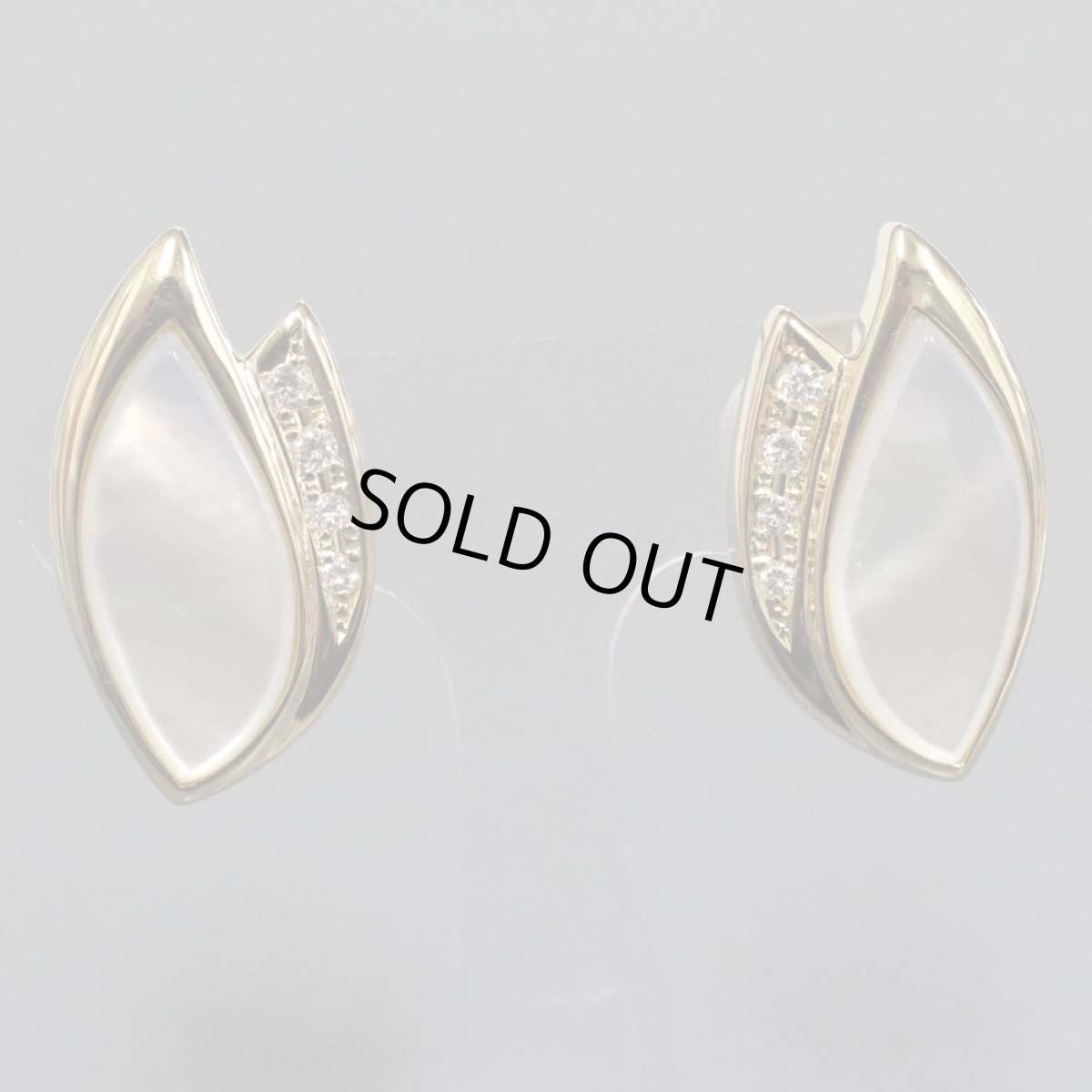 画像3: タサキ K18シェルダイヤモンドイヤリング D0.05×2 7.7g (3)