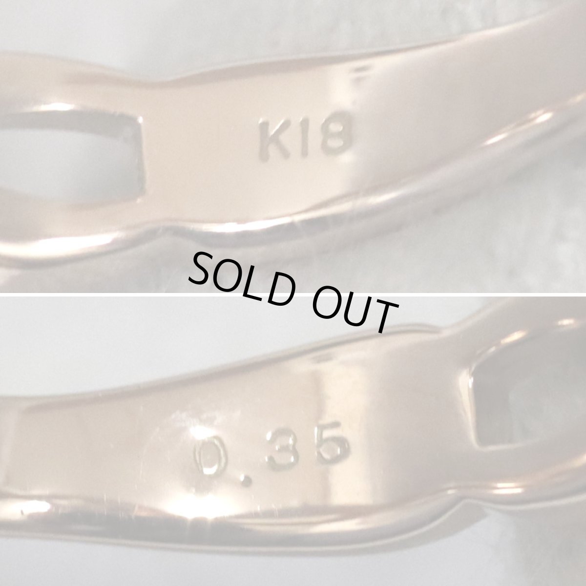 画像7: K18PGダイヤモンドリング D0.35 3.0g #10 (7)