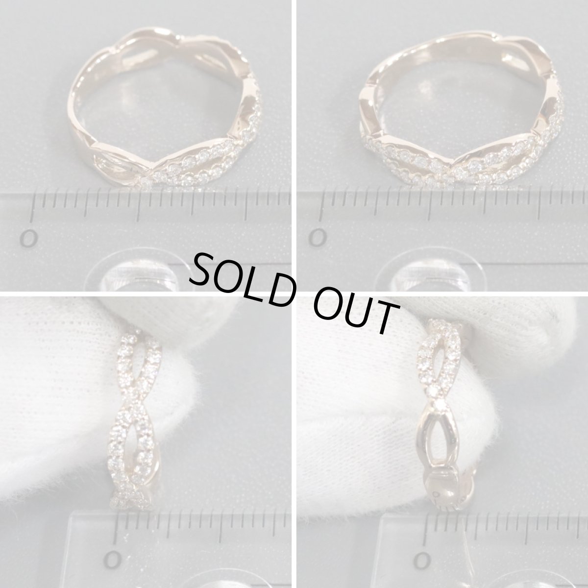 画像9: K18PGダイヤモンドリング D0.35 3.0g #10 (9)