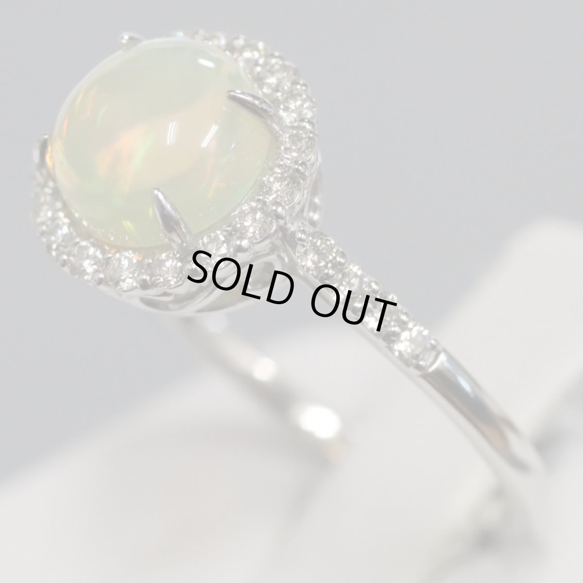 画像2: Pt900オパールダイヤモンドリング O0.86 D0.26 3.1g #12 (2)