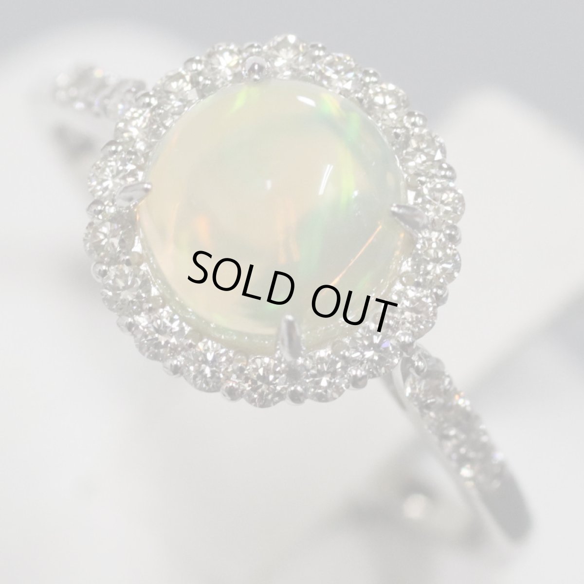 画像3: Pt900オパールダイヤモンドリング O0.86 D0.26 3.1g #12 (3)