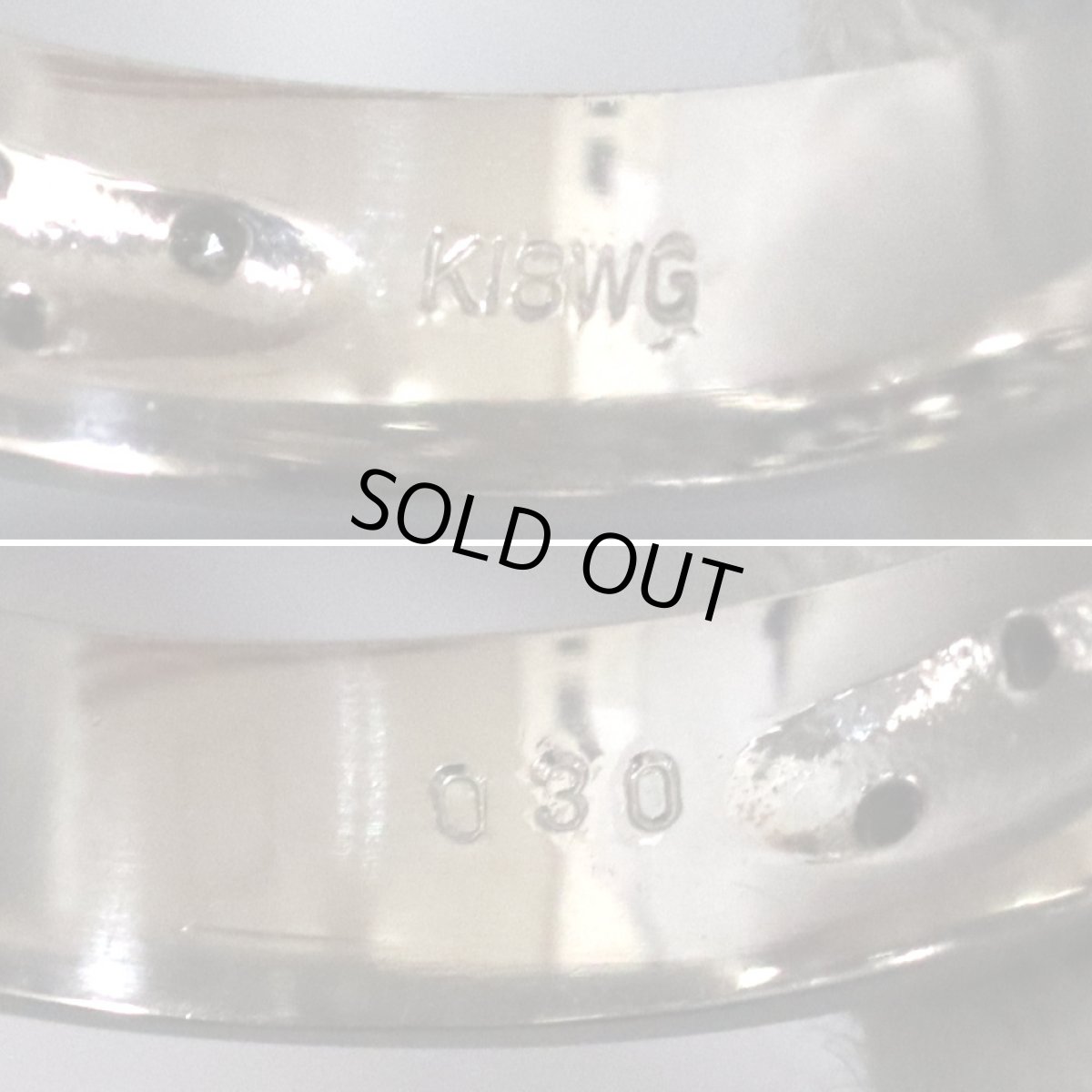 画像6: K18WGダイヤモンドリング D0.30 2.6g #4 (6)