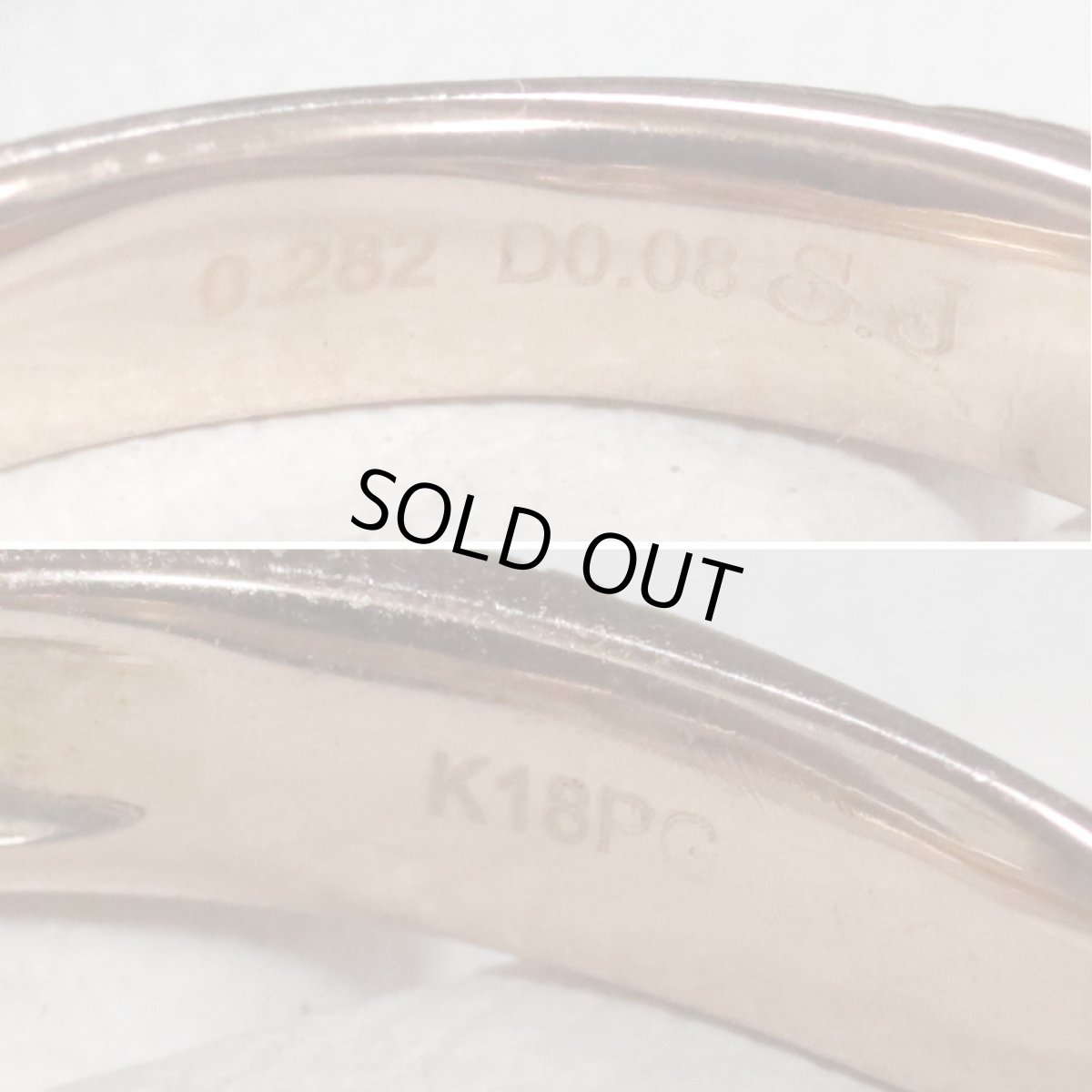 画像6: K18PGピンクサファイアダイヤモンドリング S0.282 D0.08 3.5g #12 (6)