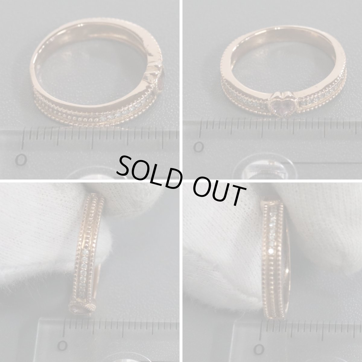 画像8: K18PGピンクサファイアダイヤモンドリング S0.282 D0.08 3.5g #12 (8)