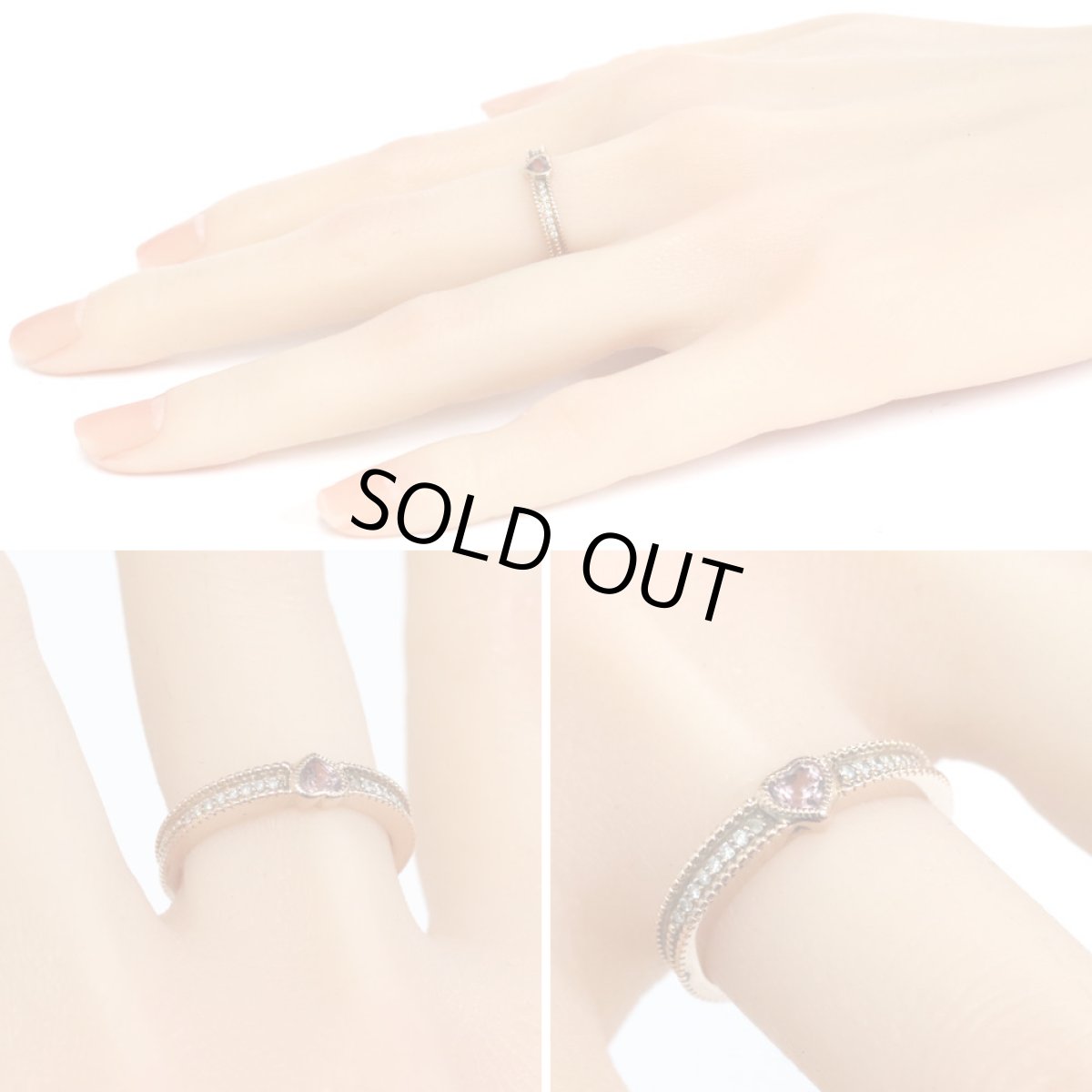 画像9: K18PGピンクサファイアダイヤモンドリング S0.282 D0.08 3.5g #12 (9)