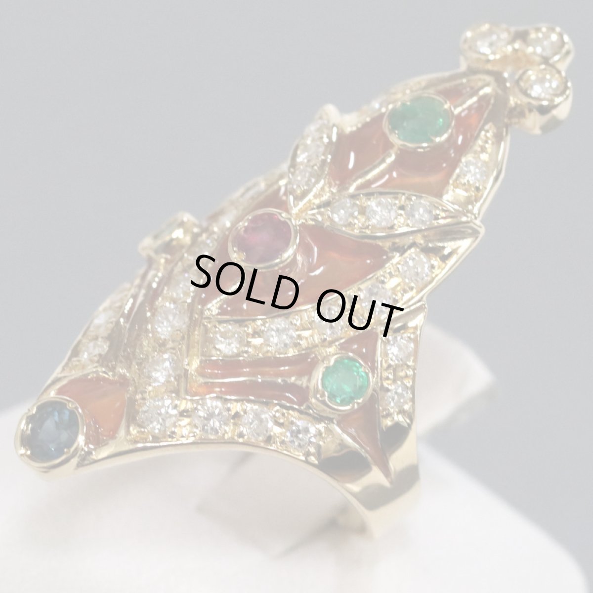 画像2: K18マルチカラーストーンリング 1.38 9.6g #11 (2)