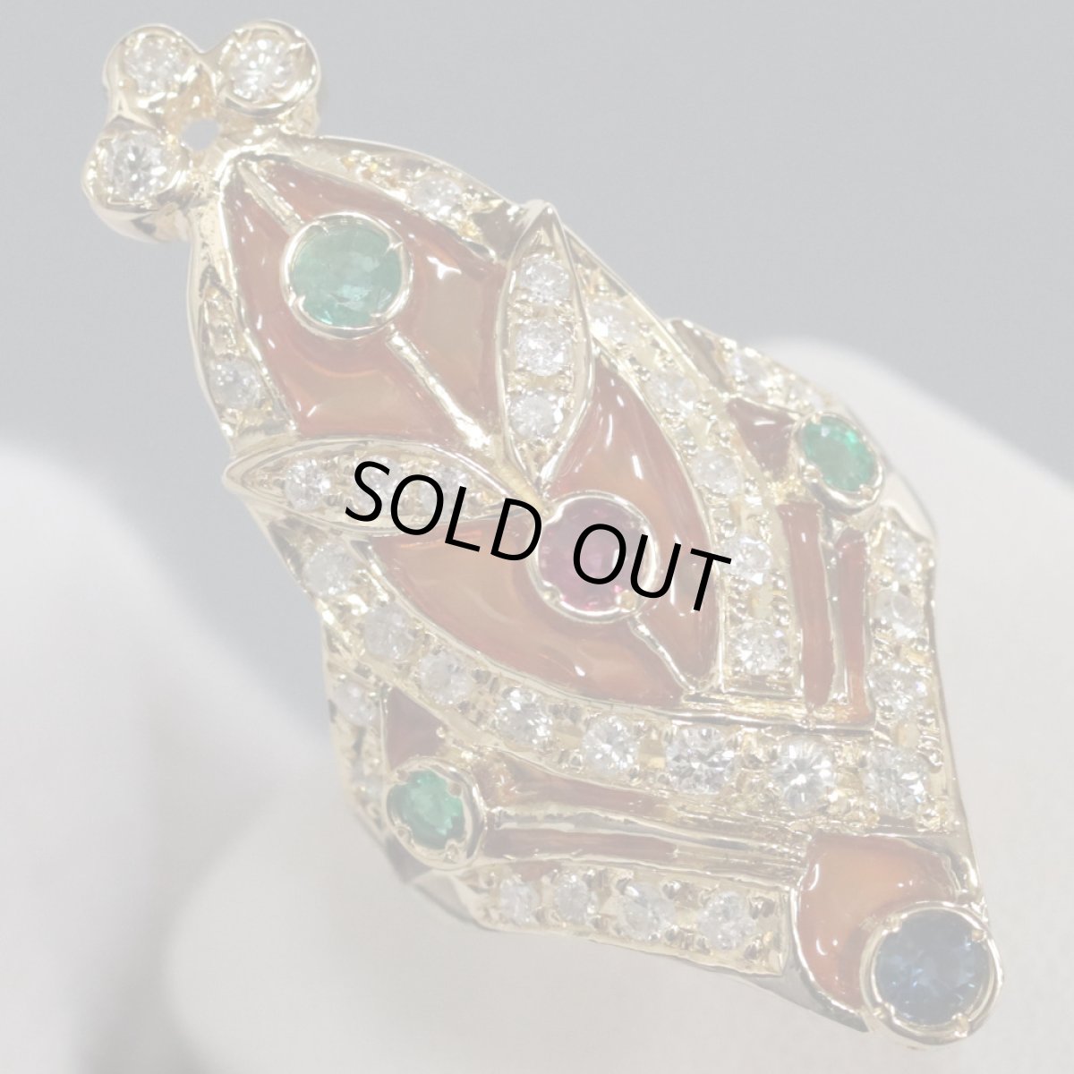 画像3: K18マルチカラーストーンリング 1.38 9.6g #11 (3)