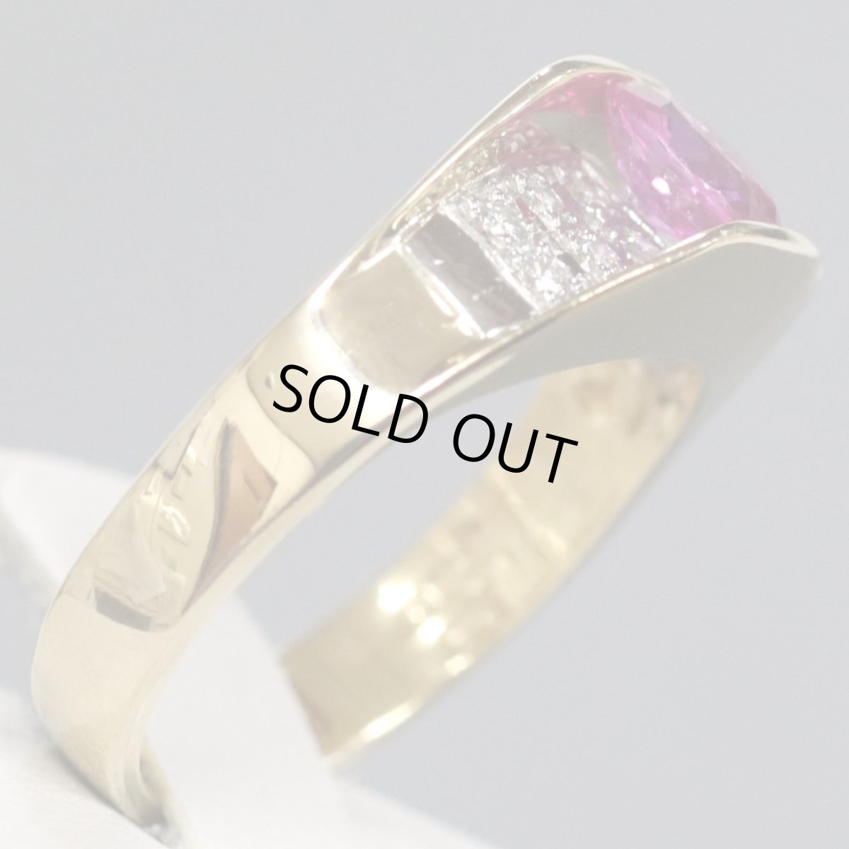 画像4: K18/Pt900ピンクサファイアダイヤモンドリング PS0.75 D0.13 5.2g #13 (4)