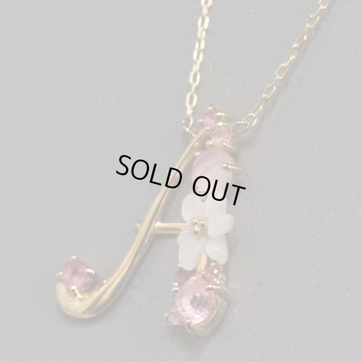 画像2: サマンサティアラ K18シェルローズクォーツネックレス 1.6g (2)