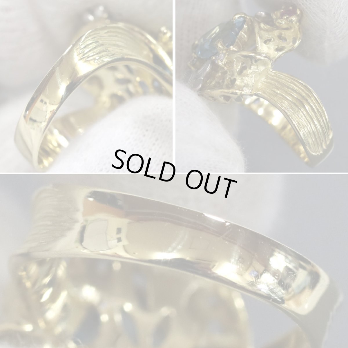 画像6: K18/Pt900マルチストーンリング フラワーモチーフ 0.08 11.3g #17.5 (6)