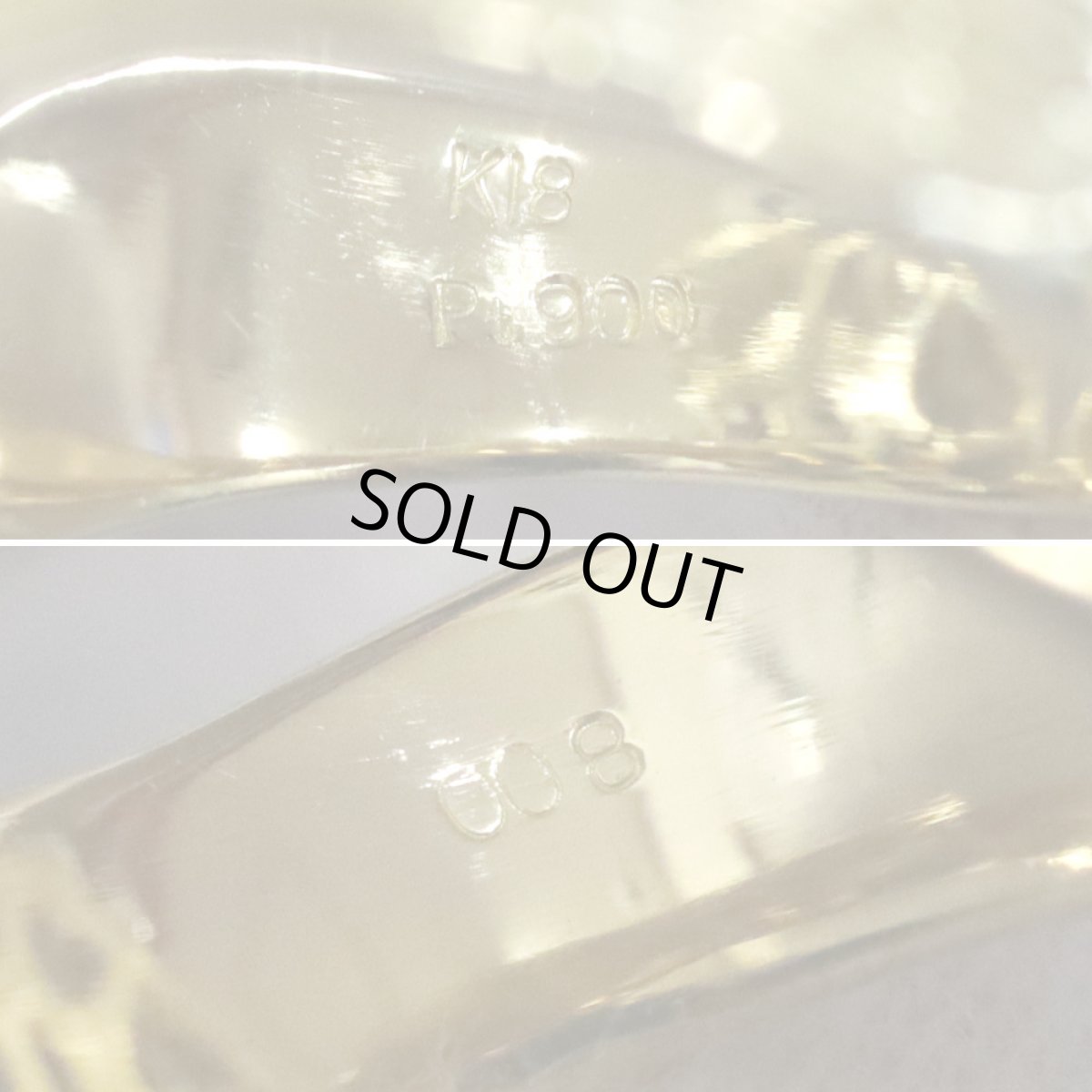 画像7: K18/Pt900マルチストーンリング フラワーモチーフ 0.08 11.3g #17.5 (7)