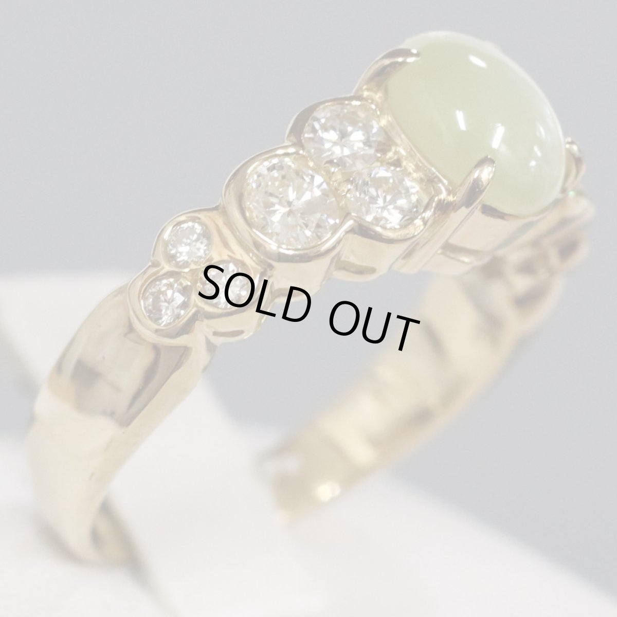 画像2: K18クリソベリルキャッツアイダイヤモンドリング 1.332 D0.56 4.9g #10.5 (2)