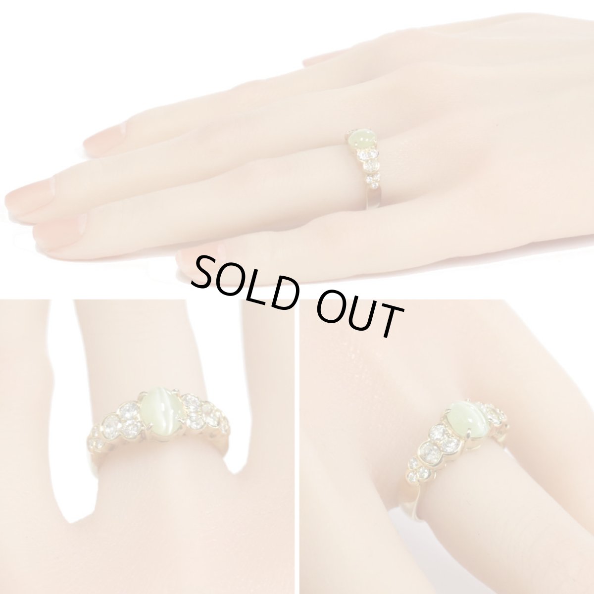 画像8: K18クリソベリルキャッツアイダイヤモンドリング 1.332 D0.56 4.9g #10.5 (8)