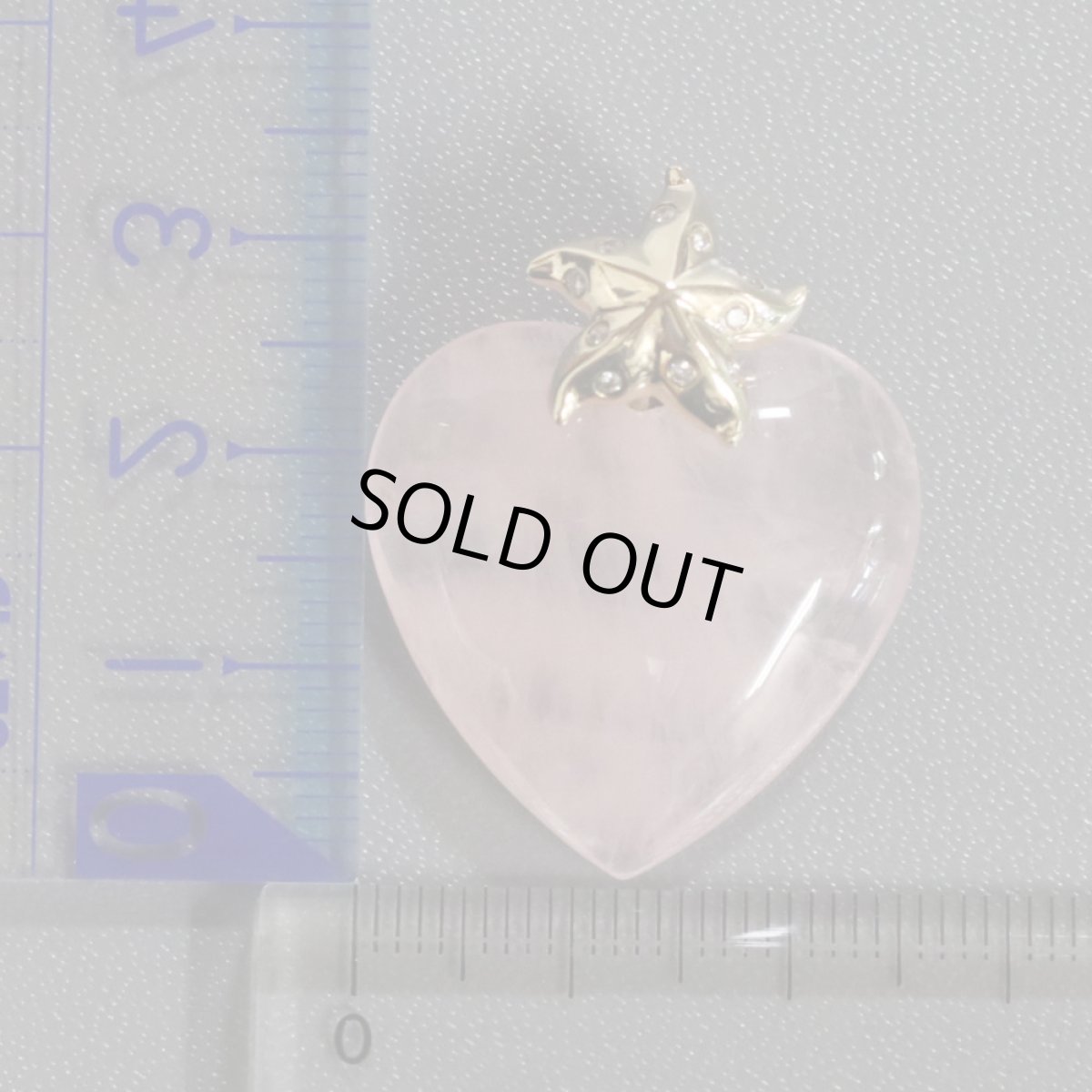 画像10: 14Kローズクォーツダイヤモンドペンダントトップ ハートモチーフ 8.7g (10)