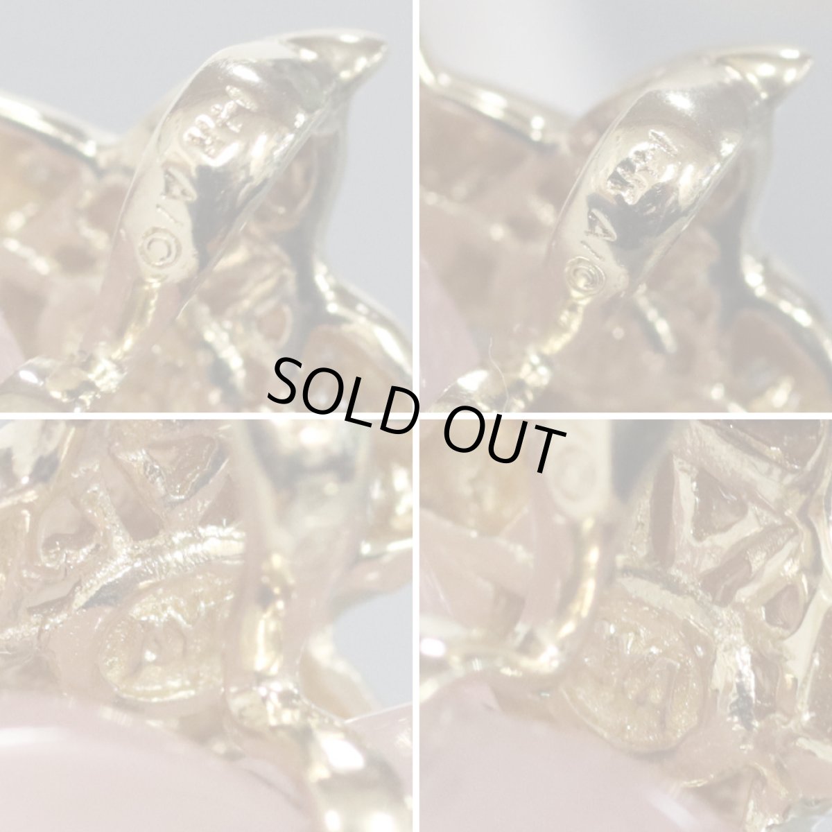 画像6: 14Kローズクォーツダイヤモンドペンダントトップ ハートモチーフ 8.7g (6)