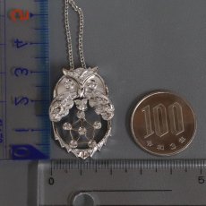 画像9: K18WGダイヤモンドペンダント フクロウモチーフ D0.33 11.4g (9)
