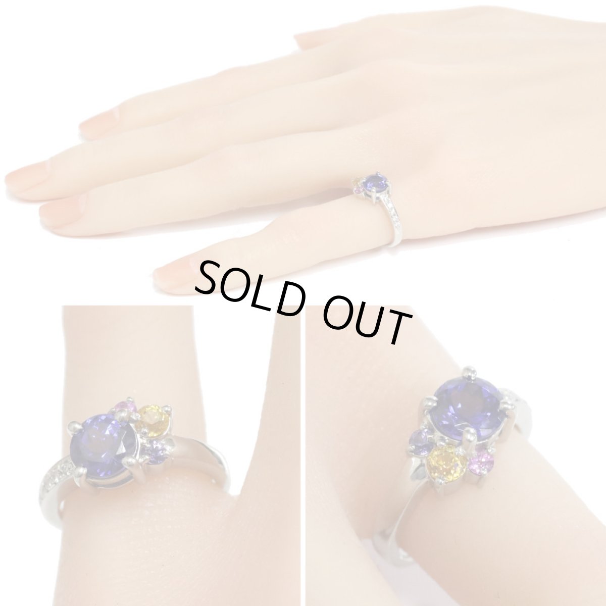 画像10: Pt900マルチカラーストーンリング TZ1.31 D0.06 0.43 6.0g #9 (10)