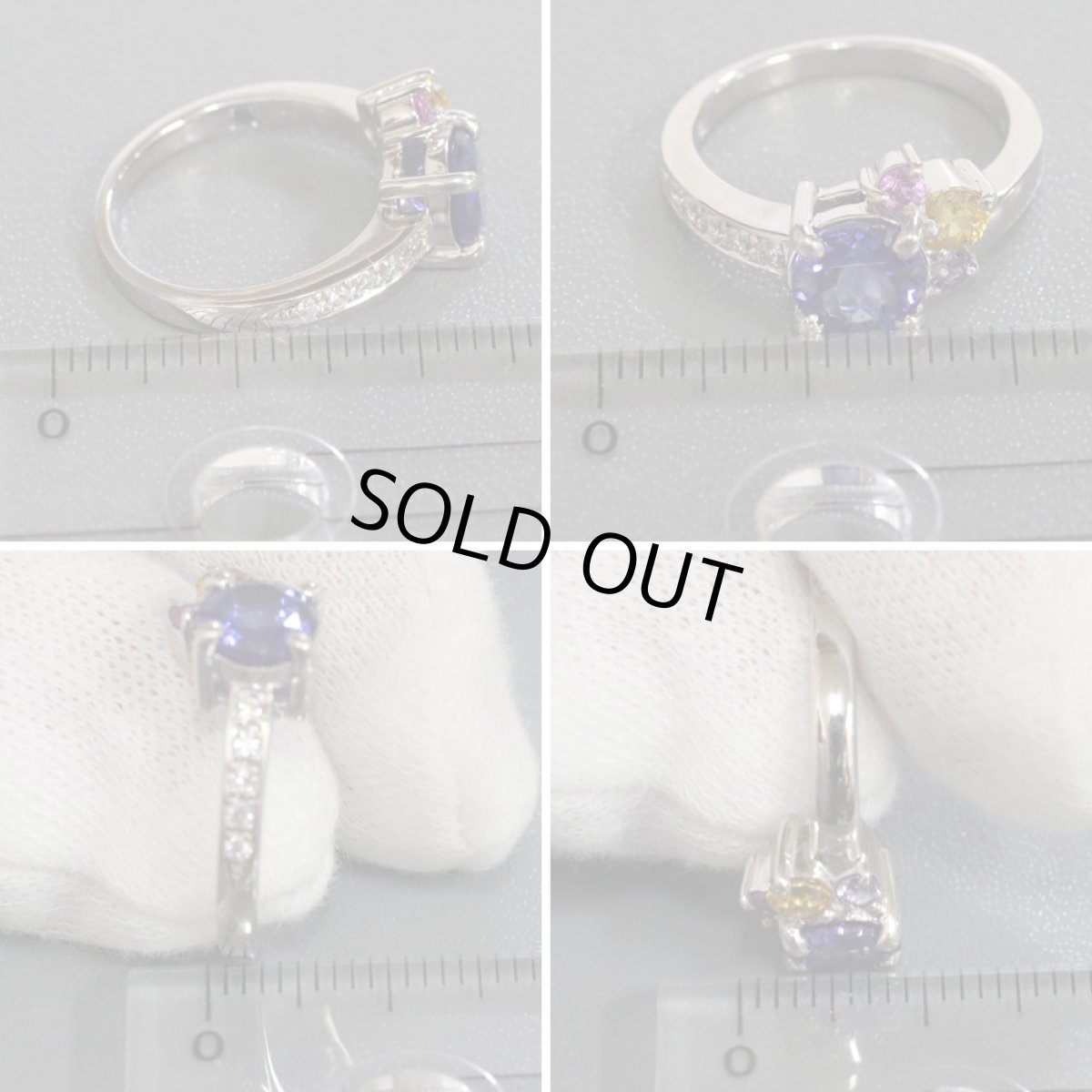 画像9: Pt900マルチカラーストーンリング TZ1.31 D0.06 0.43 6.0g #9 (9)