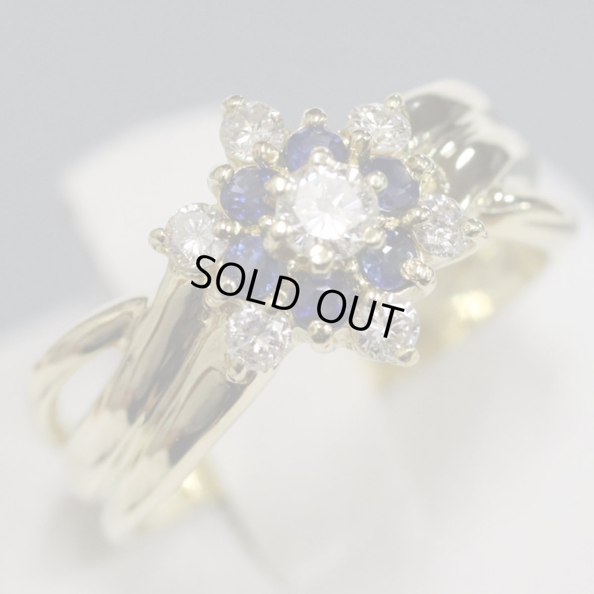 画像3: K18サファイアダイヤモンドリング S0.25 D0.32 3.7g #10 (3)