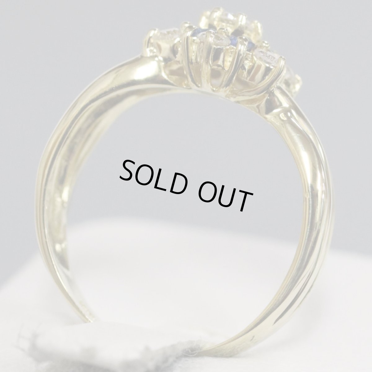 画像4: K18サファイアダイヤモンドリング S0.25 D0.32 3.7g #10 (4)