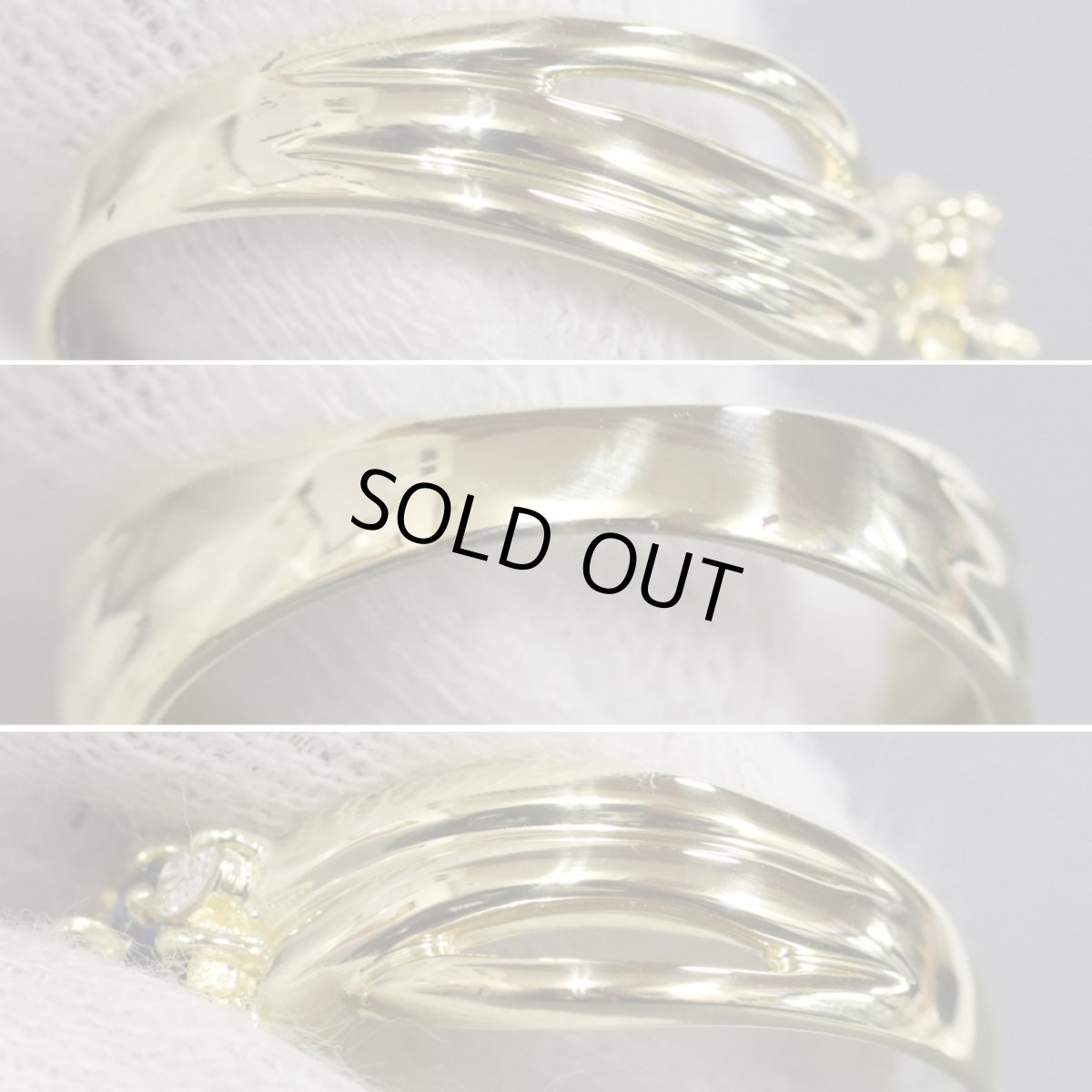 画像5: K18サファイアダイヤモンドリング S0.25 D0.32 3.7g #10 (5)