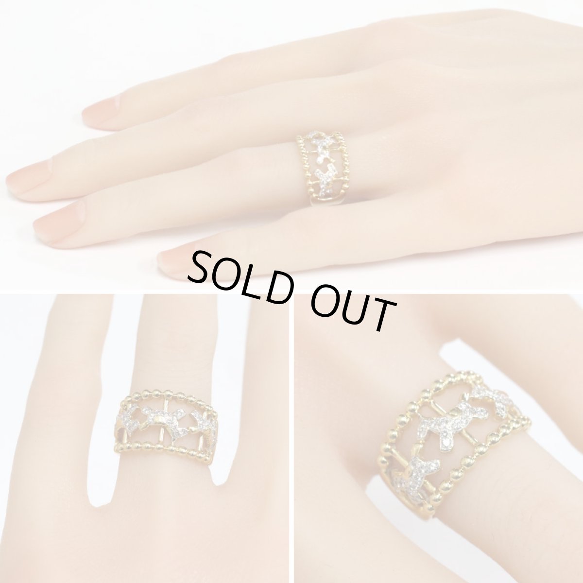 画像10: K18ダイヤモンドリング ホースモチーフ D0.22 7.6g #10 (10)