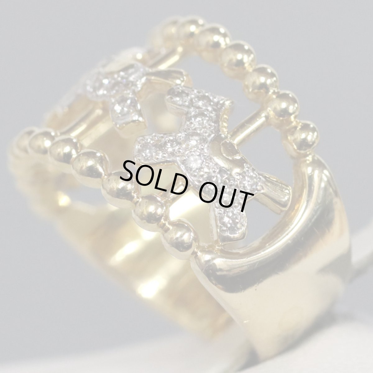 画像3: K18ダイヤモンドリング ホースモチーフ D0.22 7.6g #10 (3)