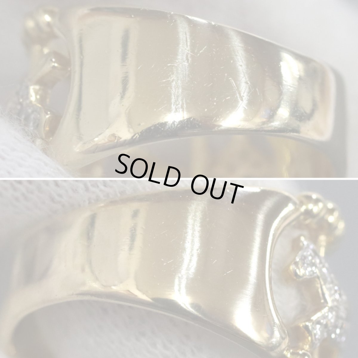 画像6: K18ダイヤモンドリング ホースモチーフ D0.22 7.6g #10 (6)