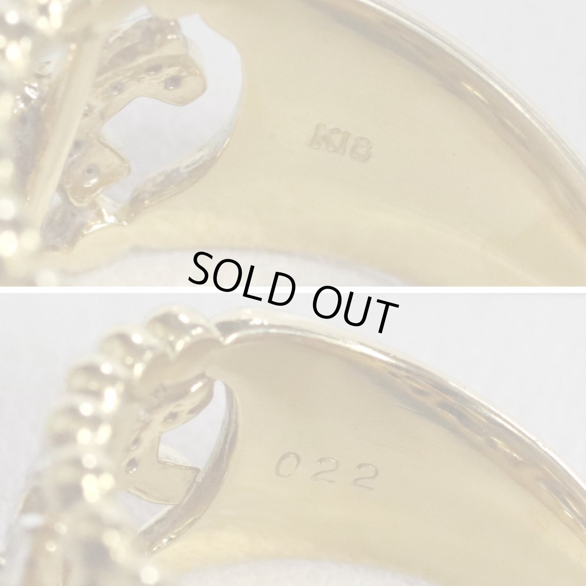 画像8: K18ダイヤモンドリング ホースモチーフ D0.22 7.6g #10 (8)