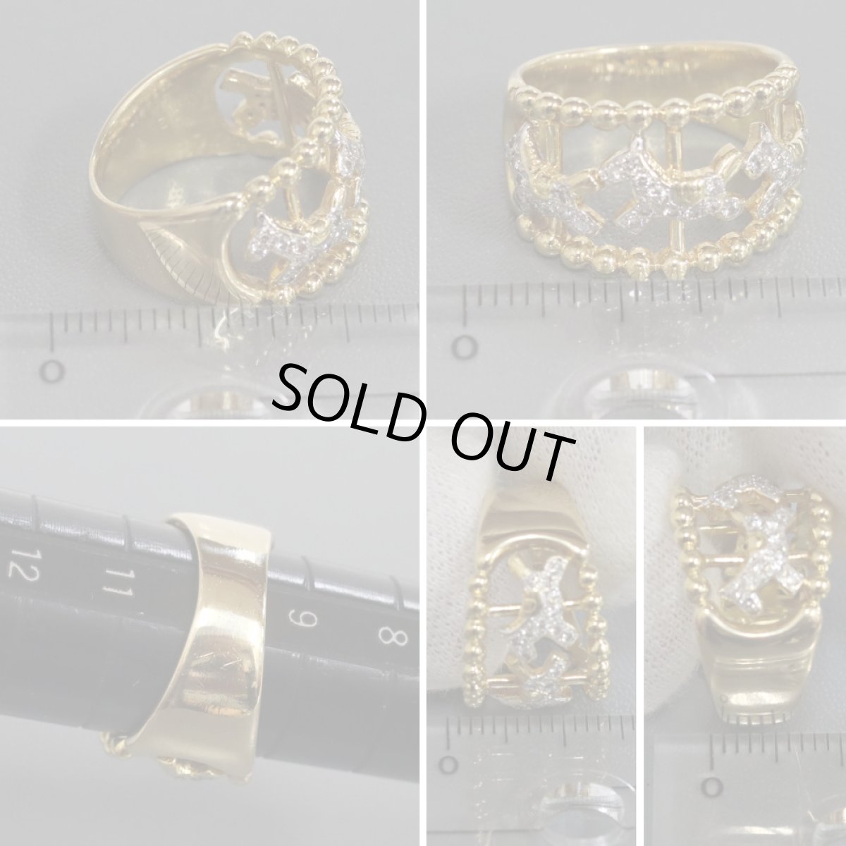 画像9: K18ダイヤモンドリング ホースモチーフ D0.22 7.6g #10 (9)