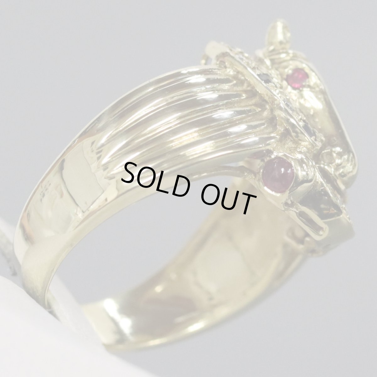 画像6: K18ルビーサファイアダイヤモンドリング ホースモチーフ 9.1g #12 (6)