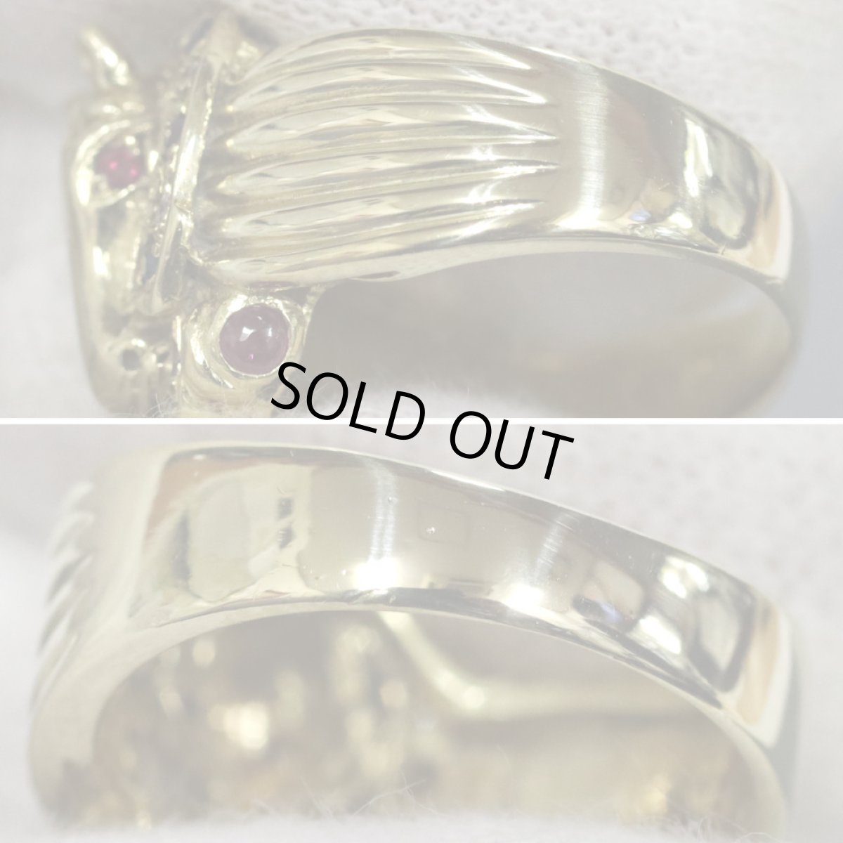 画像7: K18ルビーサファイアダイヤモンドリング ホースモチーフ 9.1g #12 (7)