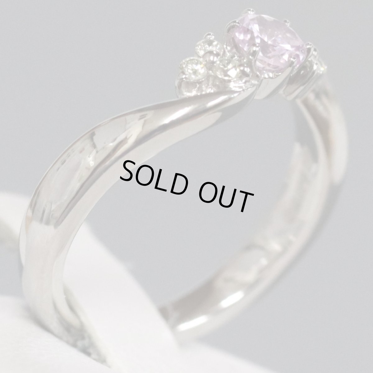 画像4: ヨンドシー K18WGピンクサファイアダイヤモンドリング 4.1g #9.5 (4)