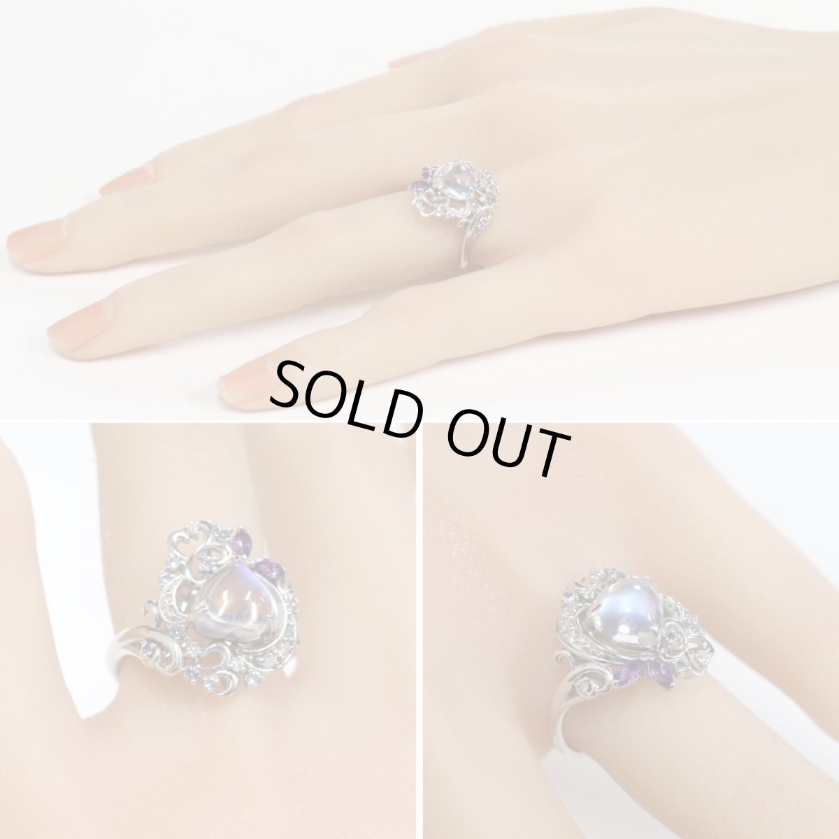 画像10: K18WGマルチカラーストーンリング MS1.955 0.09 0.12 0.05 0.08 6.1g #10.5 (10)