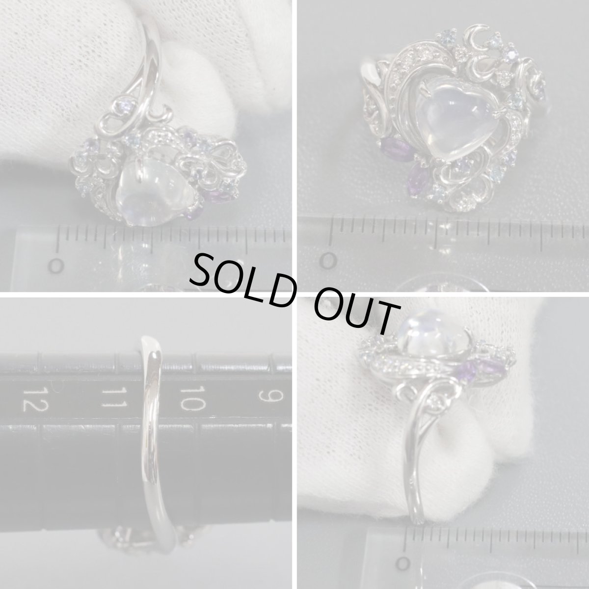 画像9: K18WGマルチカラーストーンリング MS1.955 0.09 0.12 0.05 0.08 6.1g #10.5 (9)