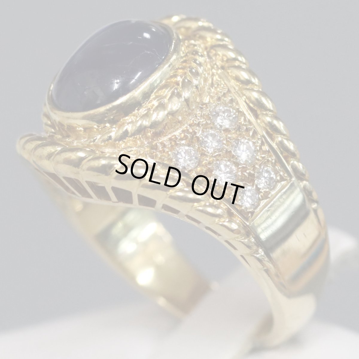 画像2: K18スターサファイアダイヤモンドリング S3.20 D0.28 10.3g #12 (2)