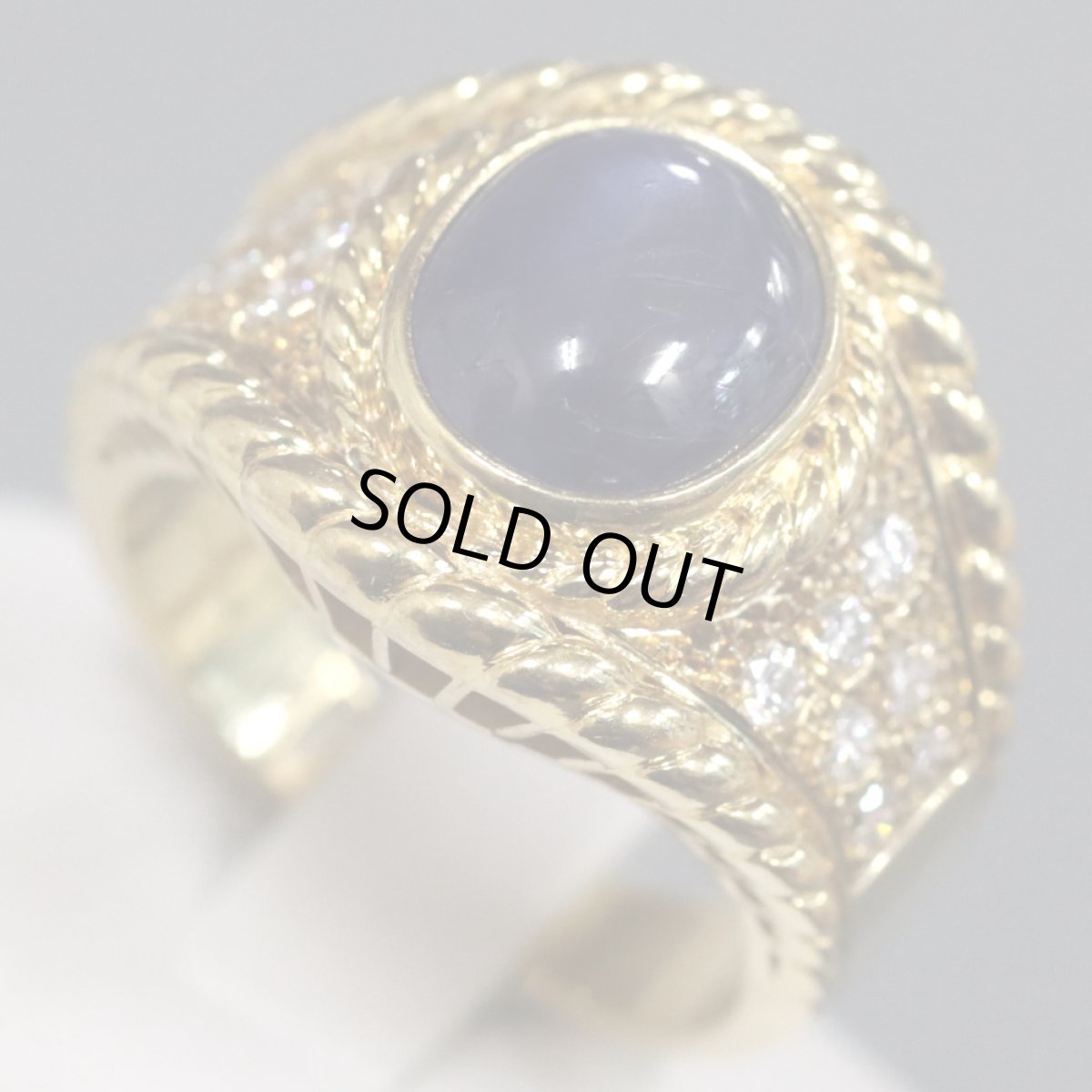 画像3: K18スターサファイアダイヤモンドリング S3.20 D0.28 10.3g #12 (3)