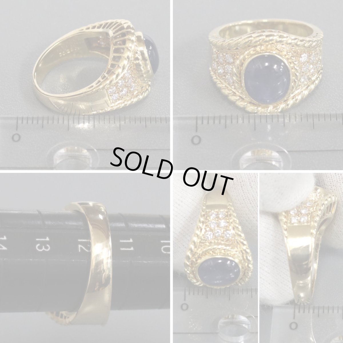 画像9: K18スターサファイアダイヤモンドリング S3.20 D0.28 10.3g #12 (9)